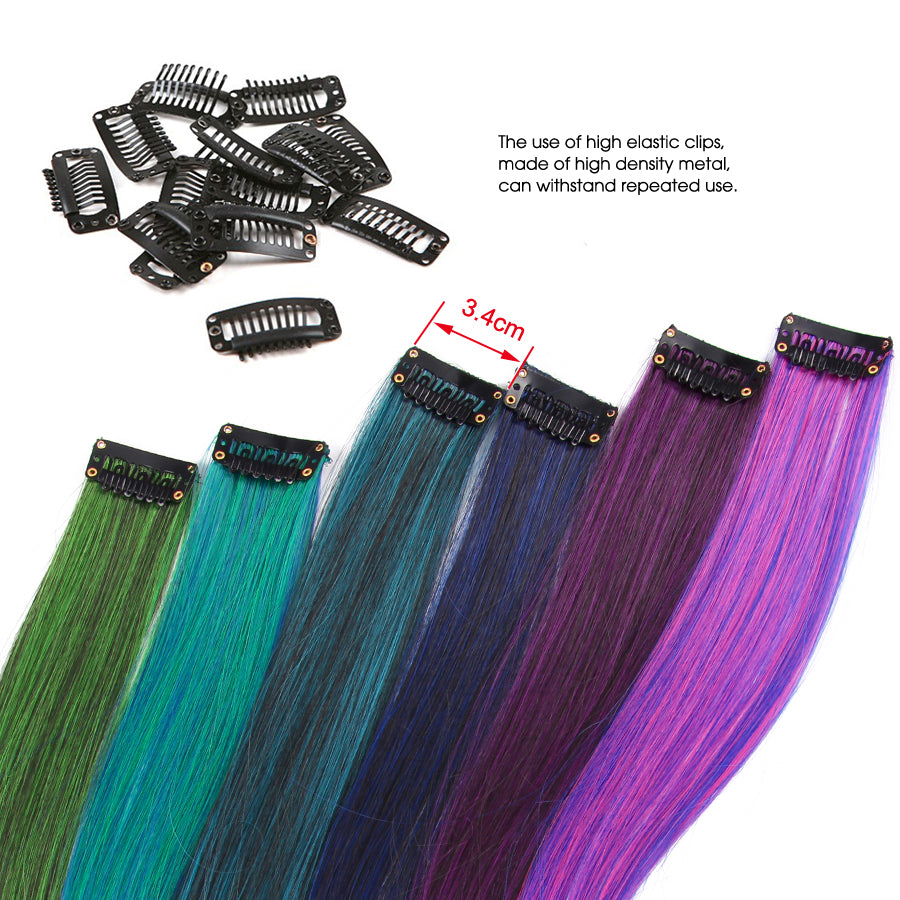 Gradient Color Hair Extensions - Synthetic clip in Pieces