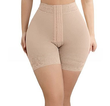 Lace waist-shrinking and hip-raising shaping and abdominal-reducing pants