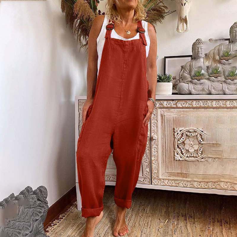 Womens Adjustable Wide-Leg Jumpsuit