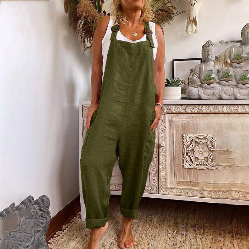 Womens Adjustable Wide-Leg Jumpsuit