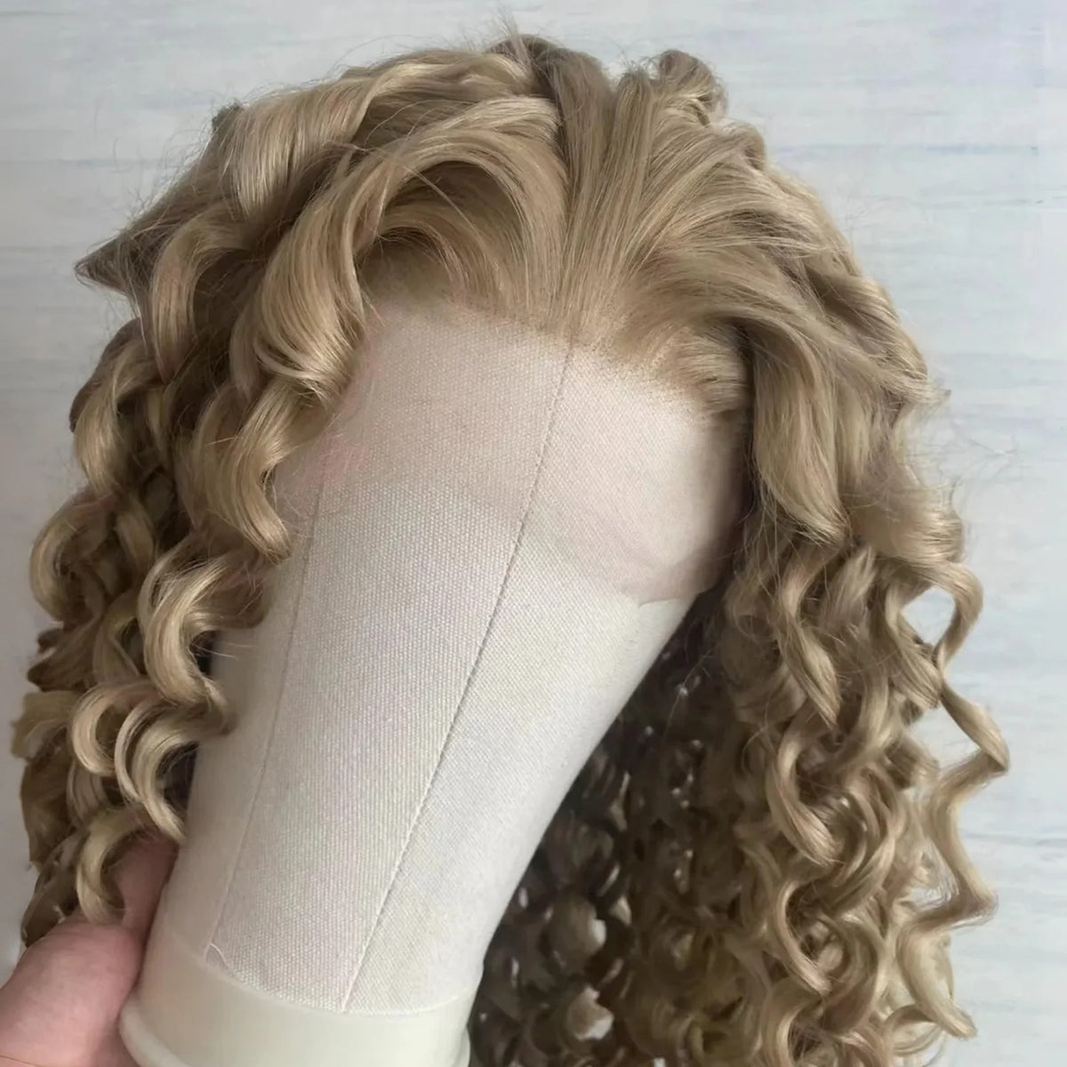 Long Golden Curly Synthetic Hair Wig