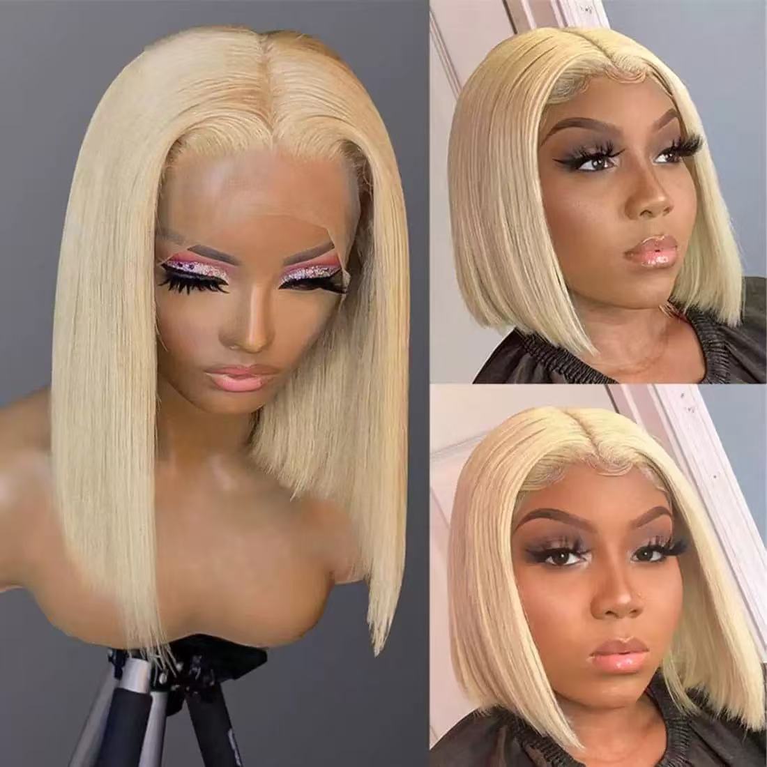 Short Straight Front Lace Wig