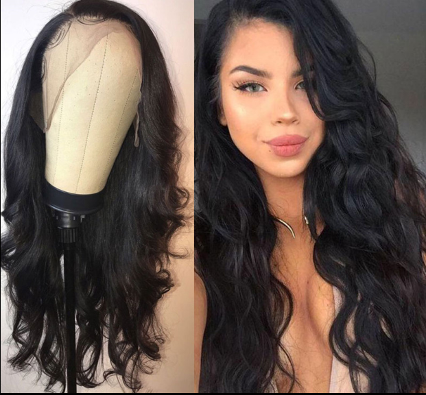 Long Wavy Black Lace Front Synthetic Wig