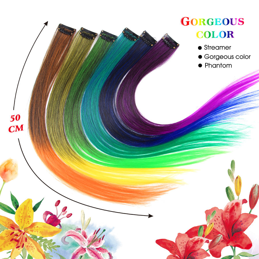 Gradient Color Hair Extensions - Synthetic clip in Pieces