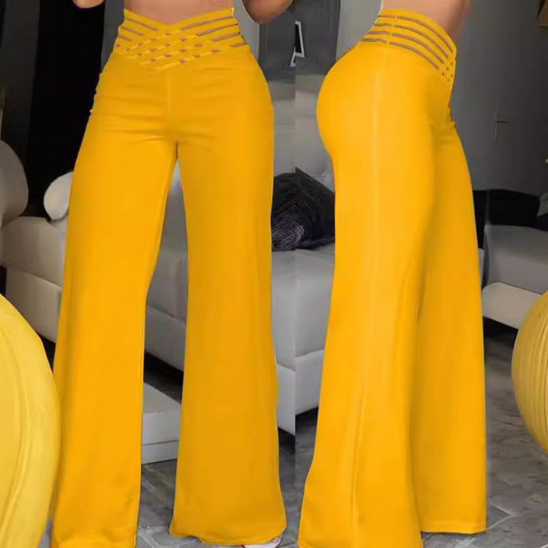 Women's High-Waisted Wide-Leg Casual Pants