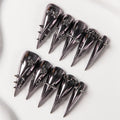 Handmade Dragon Scale Nails Punk Cross Design