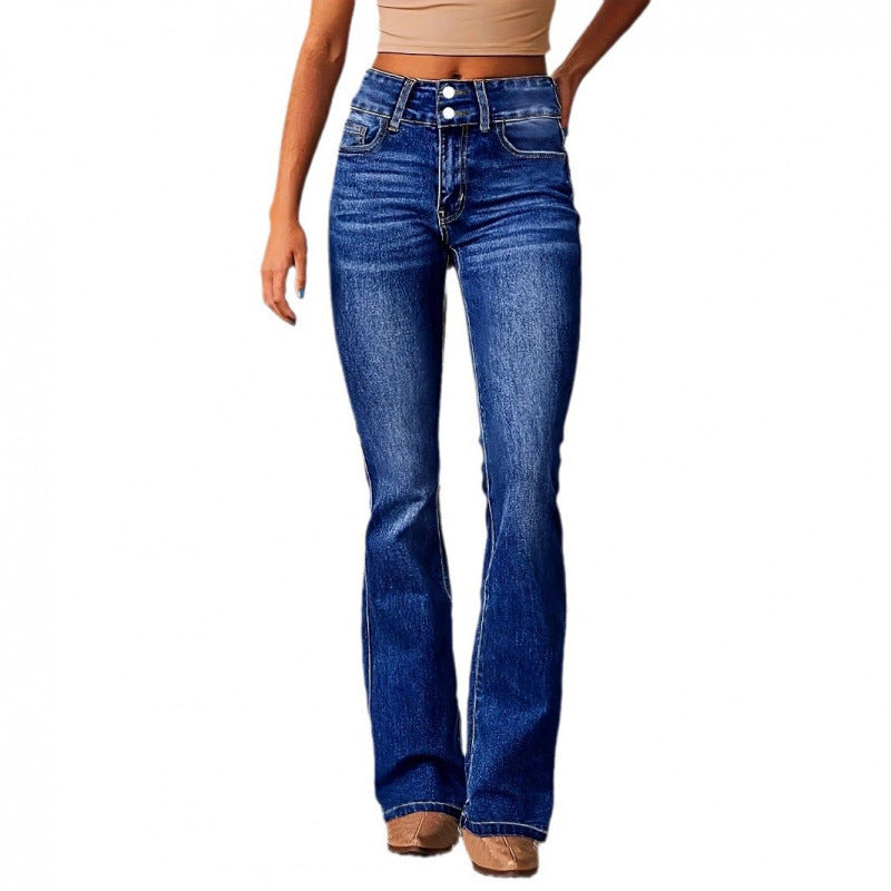 Washed Flared Long Pants