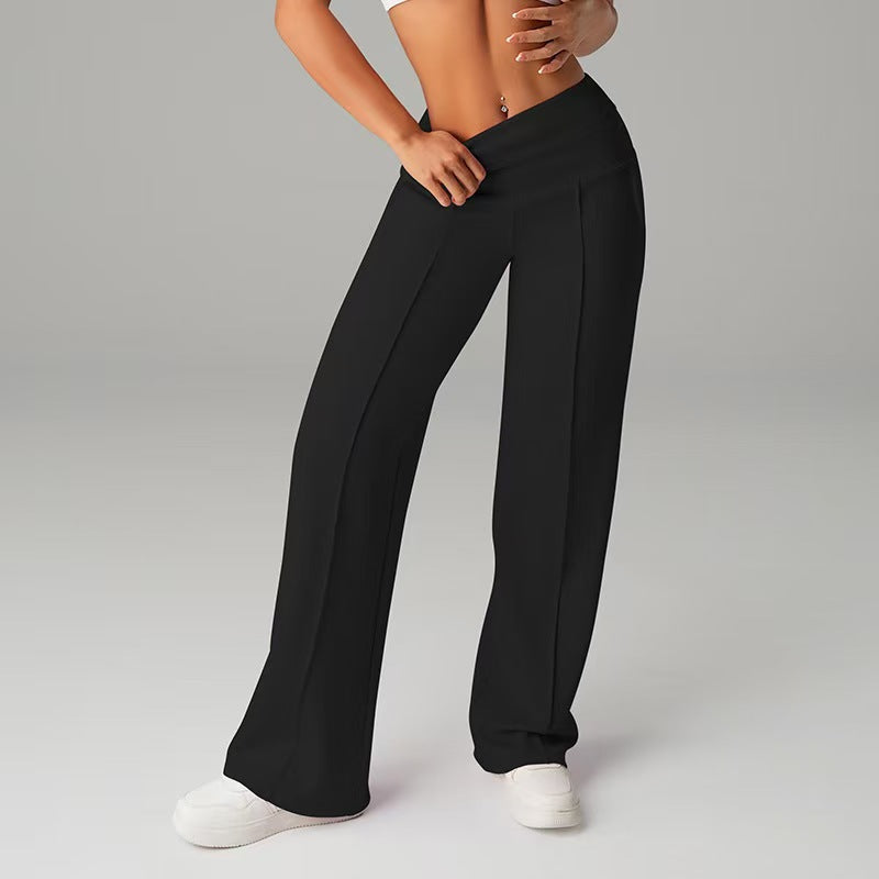 Slim-Fit Sports Straight Leg Pants with Pockets