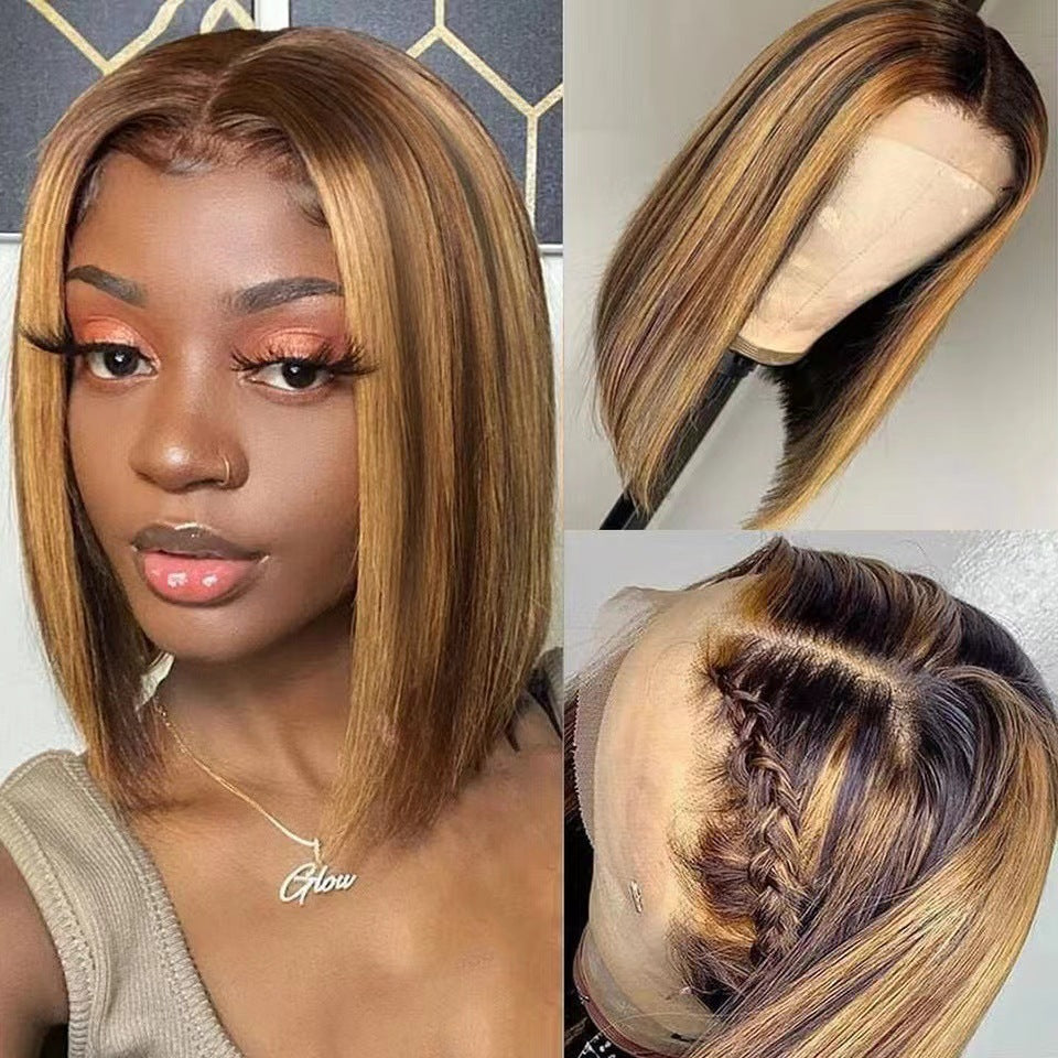 Short Straight Front Lace Wig