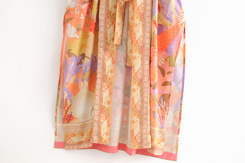 Floral Print Kimono Robe