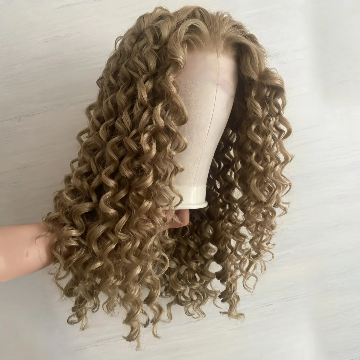 Long Golden Curly Synthetic Hair Wig