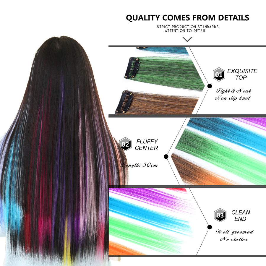 Gradient Color Hair Extensions - Synthetic clip in Pieces