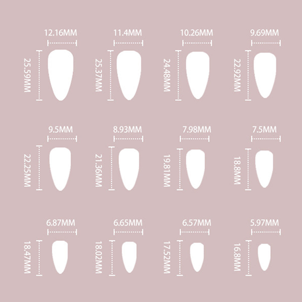 Glitter Geometric Rhinestone Mid-Length Fake Nails