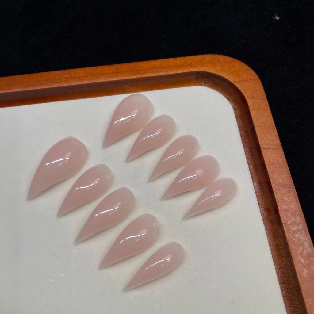 Handmade baby pink cat claw nails