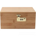 Bamboo Wood Lockable Storage Box Flip-Top Organizer for Tobacco Cigars
