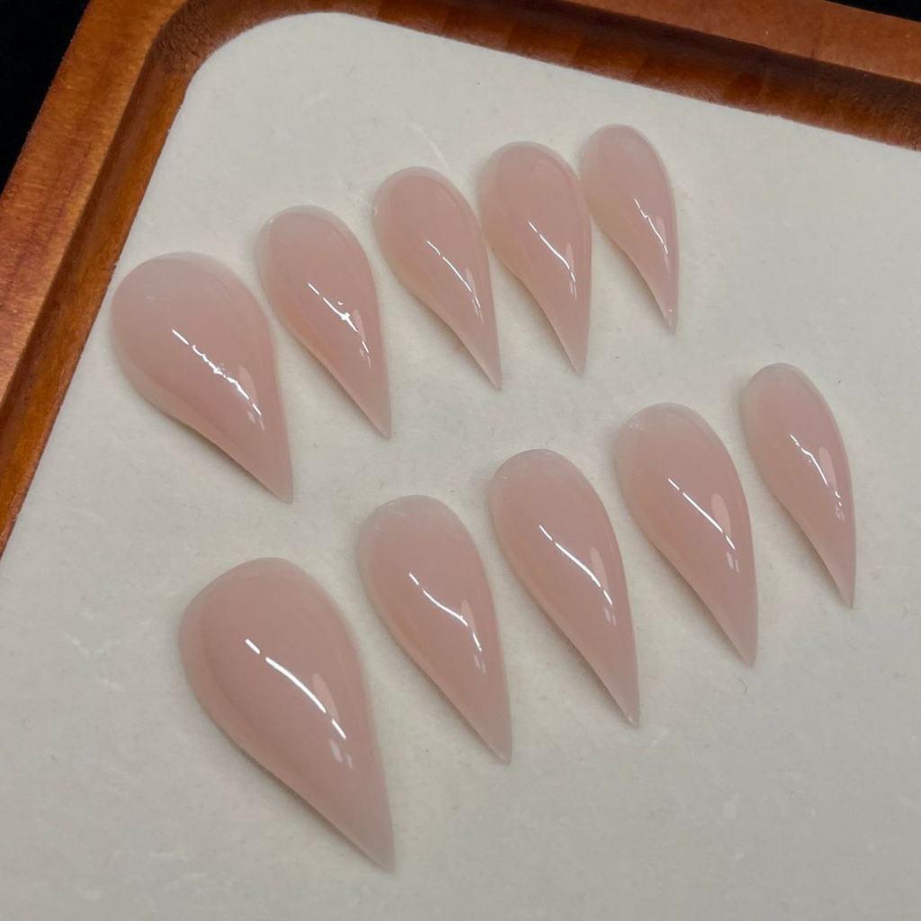 Handmade baby pink cat claw nails