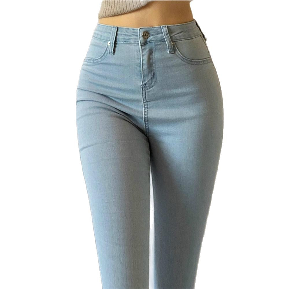 High-Waisted Stretch Denim Pants for Women