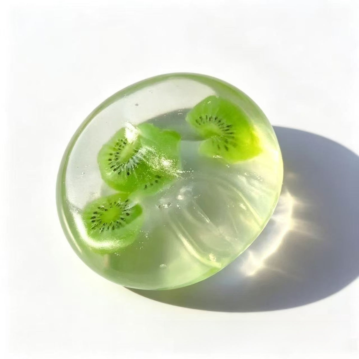 Handmade coconut oil glass fruit squishy ball