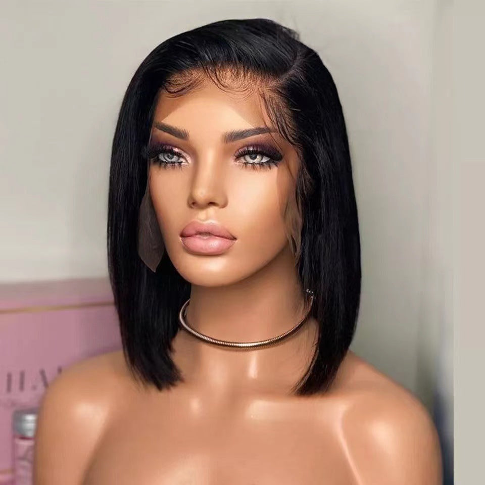 Short Straight Front Lace Wig