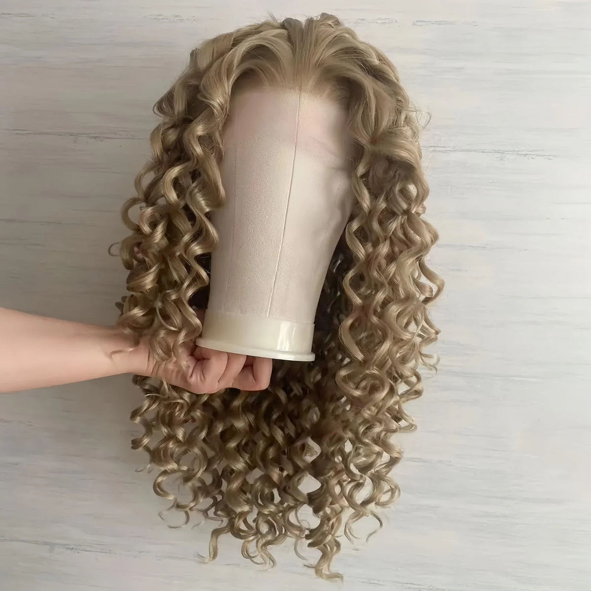 Long Golden Curly Synthetic Hair Wig