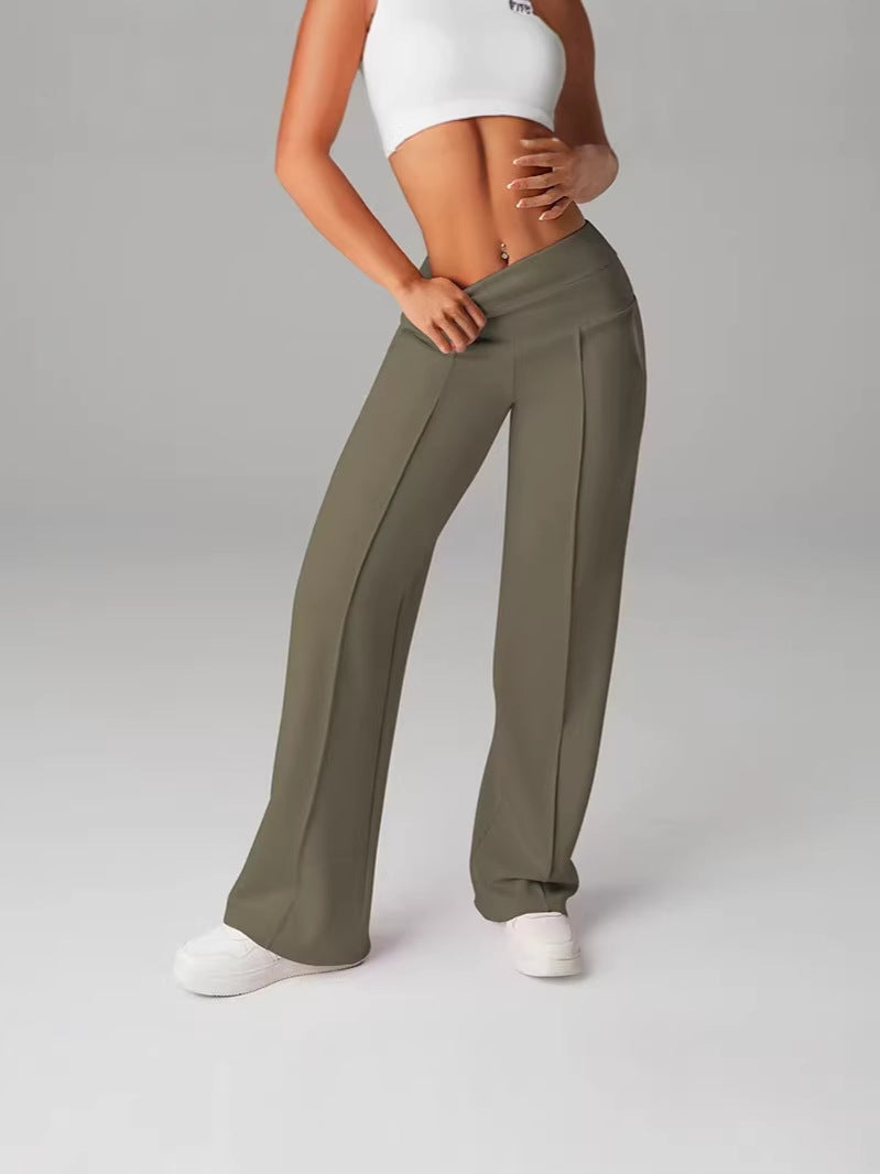 Slim-Fit Sports Straight Leg Pants with Pockets