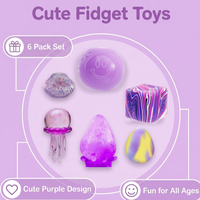 pink/yellow/purple Assorted Squishy Toy Gift Set