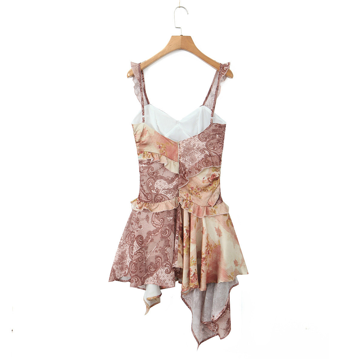 Vintage Printed Stitching Sling dress
