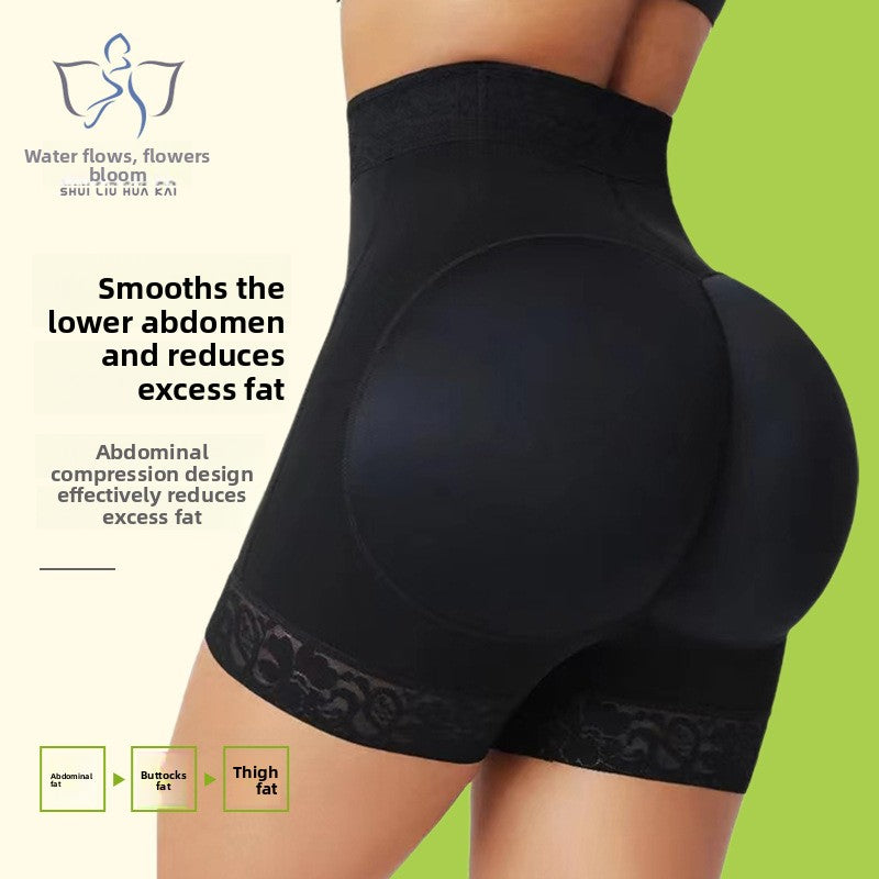 Lace waist-shrinking and hip-raising shaping and abdominal-reducing pants