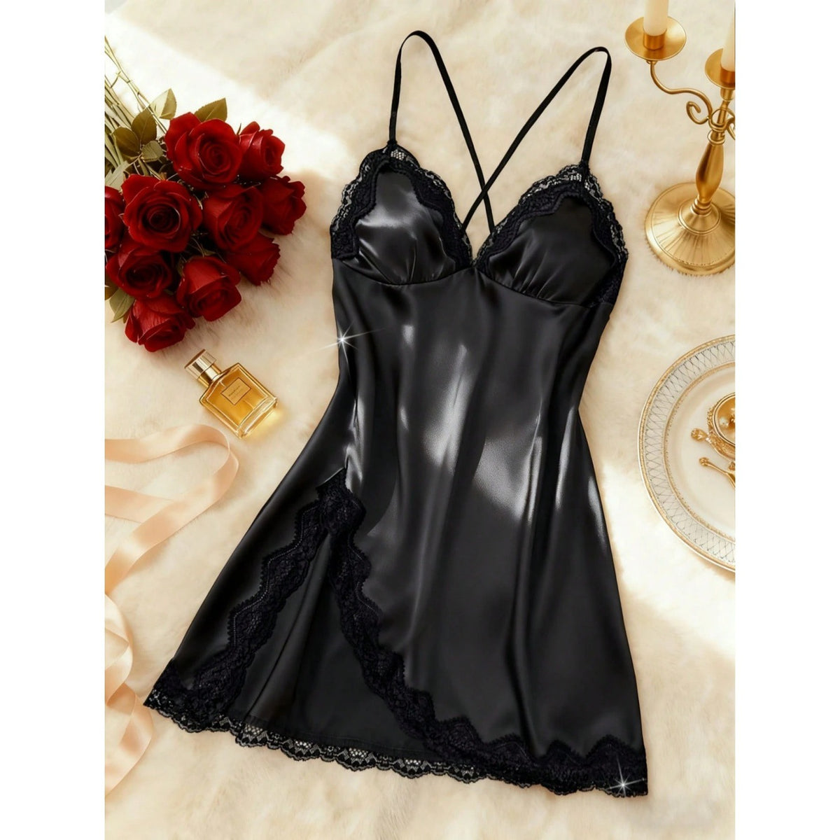 Lace Trim Camisole Nightgown