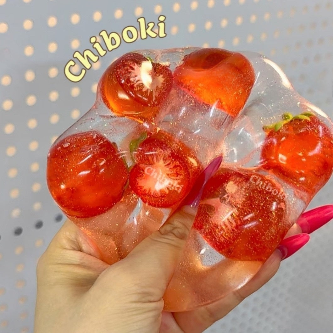 Handmade coconut oil glass fruit squishy ball