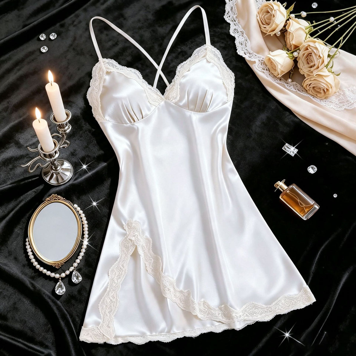 Lace Trim Camisole Nightgown