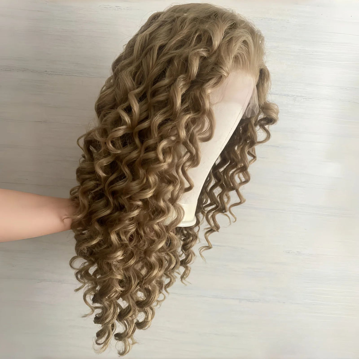 Long Golden Curly Synthetic Hair Wig