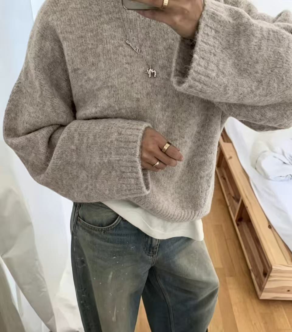 Womens Solid Color Knit Pullover