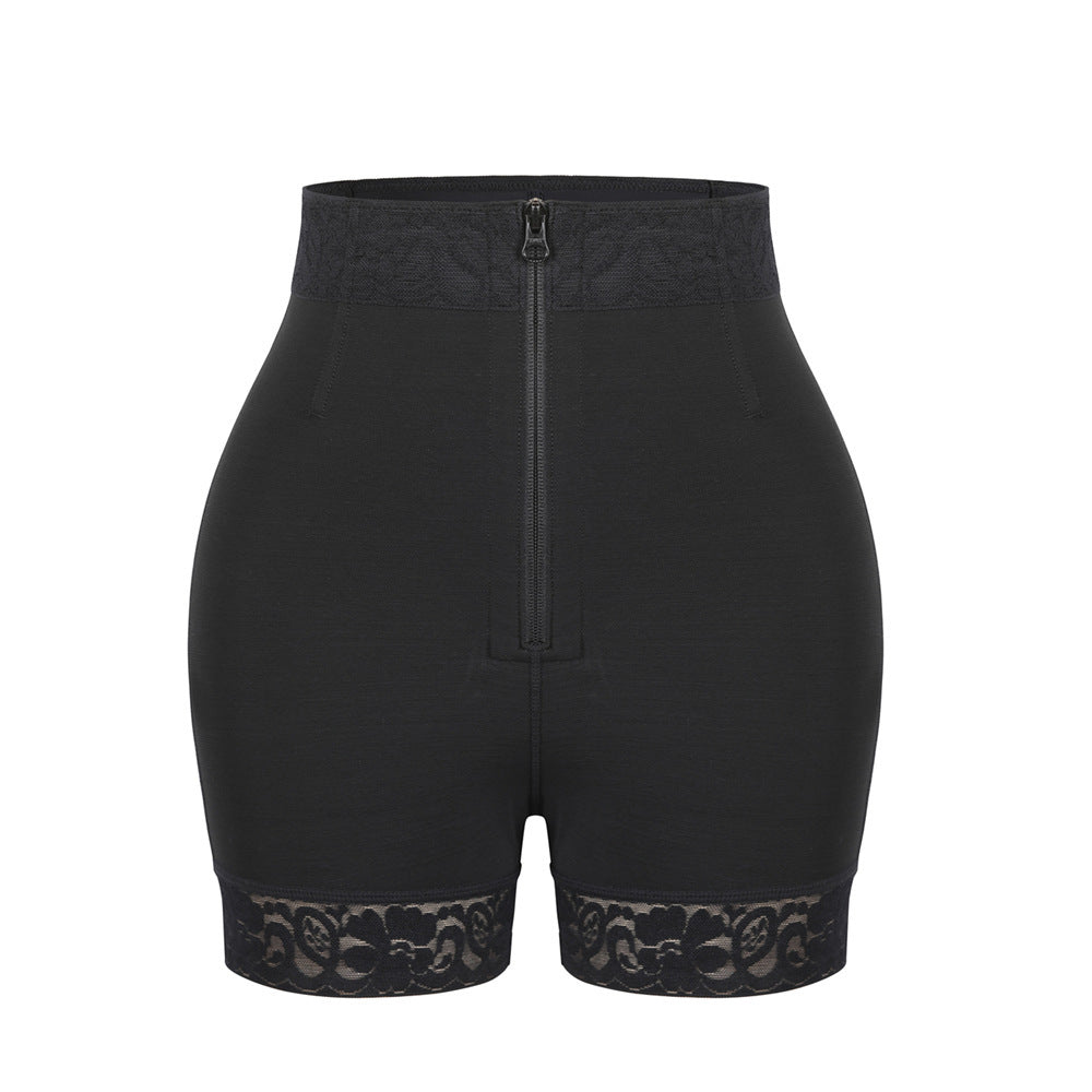 Lace waist-shrinking and hip-raising shaping and abdominal-reducing pants