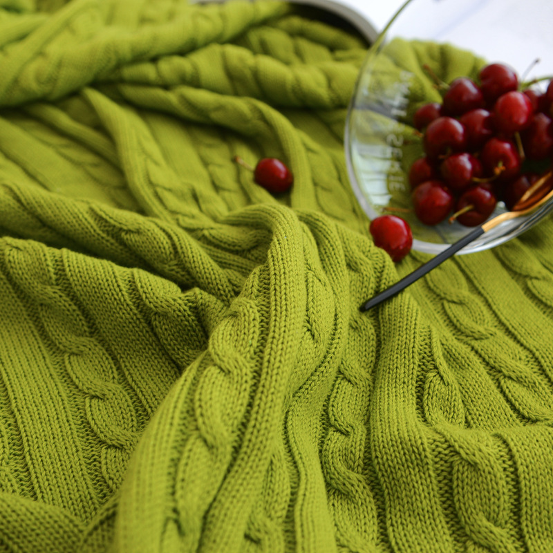 Cotton Knitted Hemp Yarn Blanket
