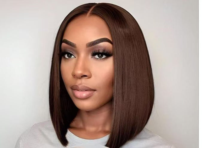 Short Straight Front Lace Wig