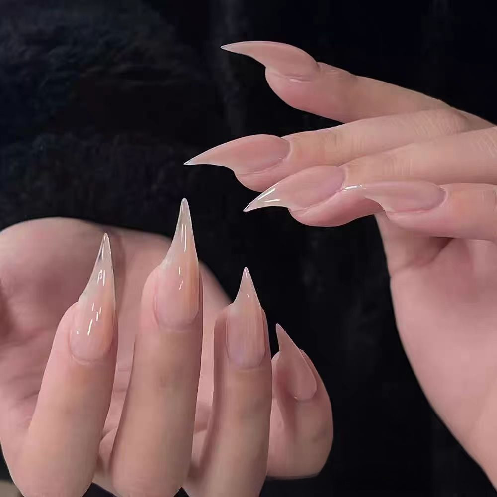 Handmade baby pink cat claw nails