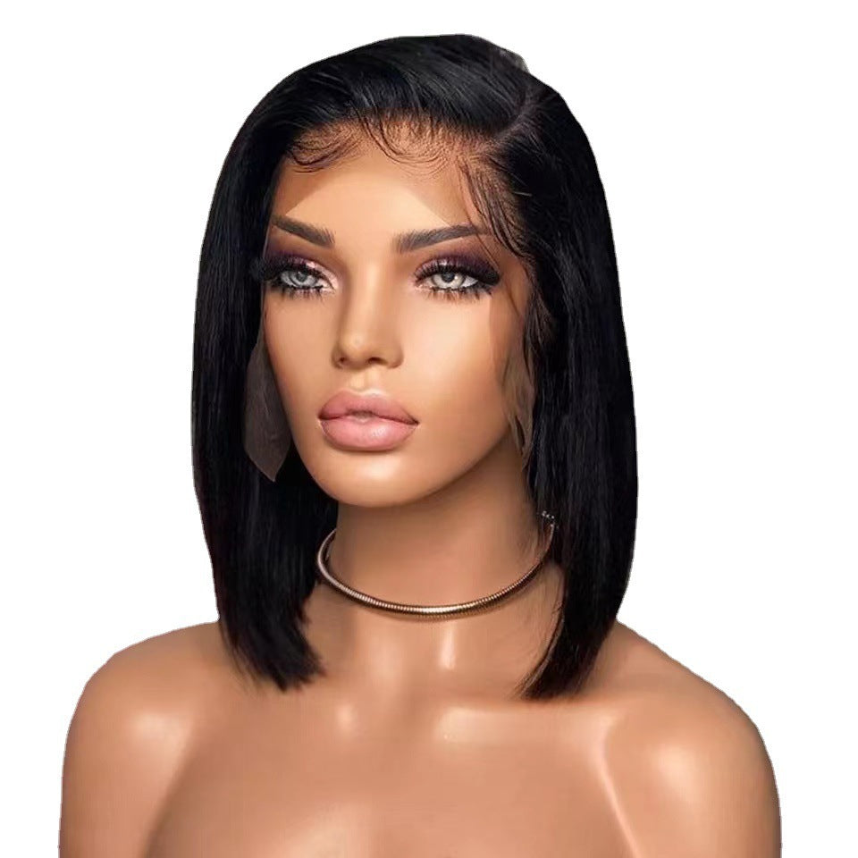 Short Straight Front Lace Wig